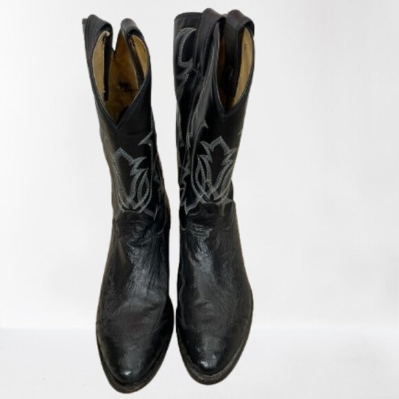 Tony Lama Men's Vintage Embroidered Quill Ostrich Western Cowboy Boots Sz 10 EE - Picture 3 of 13